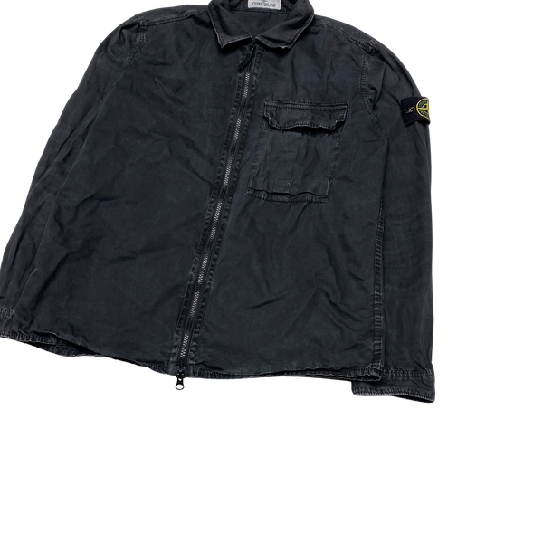 Stone Island 2019 Black Cotton Garment Dyed Overshirt