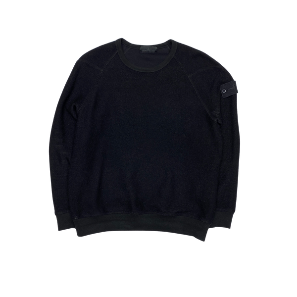Stone Island 2020 Black Wool Ghost Crewneck Sweatshirt