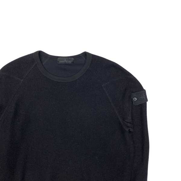 Stone Island 2020 Black Wool Ghost Crewneck Sweatshirt