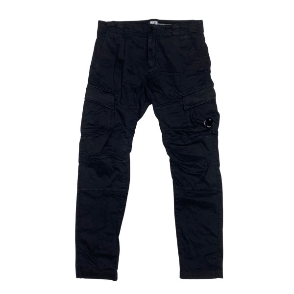 CP Company Black Ergonomic Tapered Fit Cargos