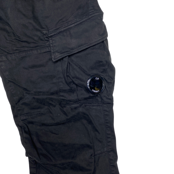 CP Company Black Ergonomic Tapered Fit Cargos