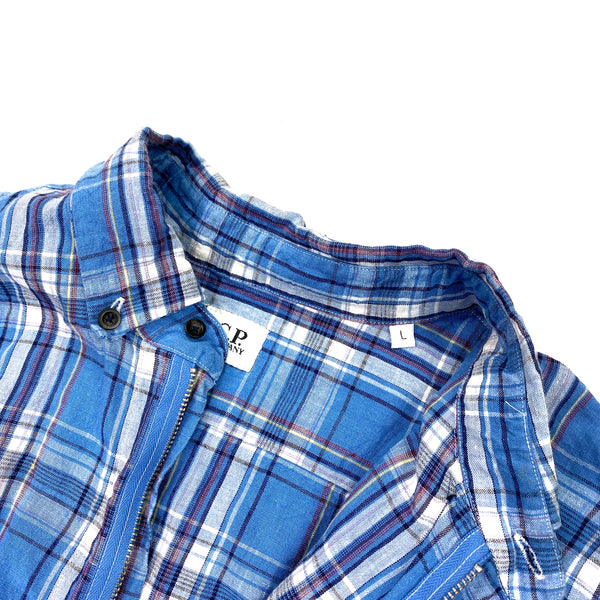 CP Company Lino Flax Flannel Checked Shirt