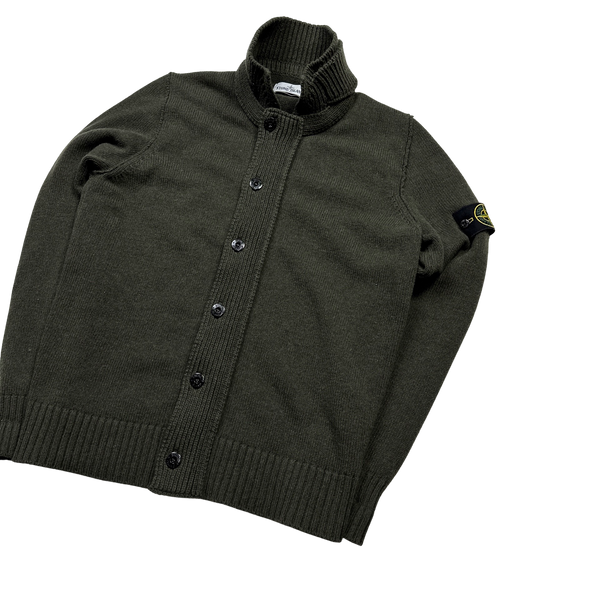 Stone Island 2013 Green Cardigan Knit Jumper - Large