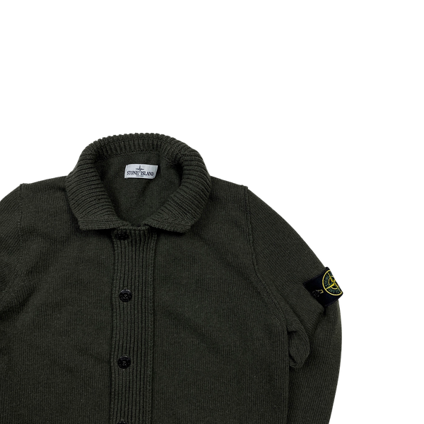 Stone Island 2013 Green Cardigan Knit Jumper - Large