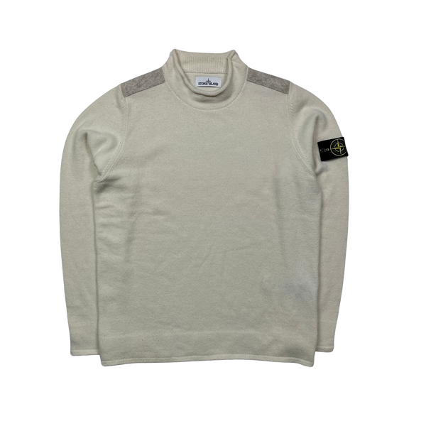 Stone Island 2018 Cream Mock Neck Knit - Large