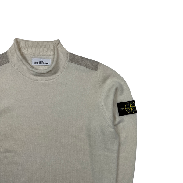 Stone Island 2018 Cream Mock Neck Knit - Large