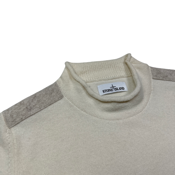Stone Island 2018 Cream Mock Neck Knit - Large