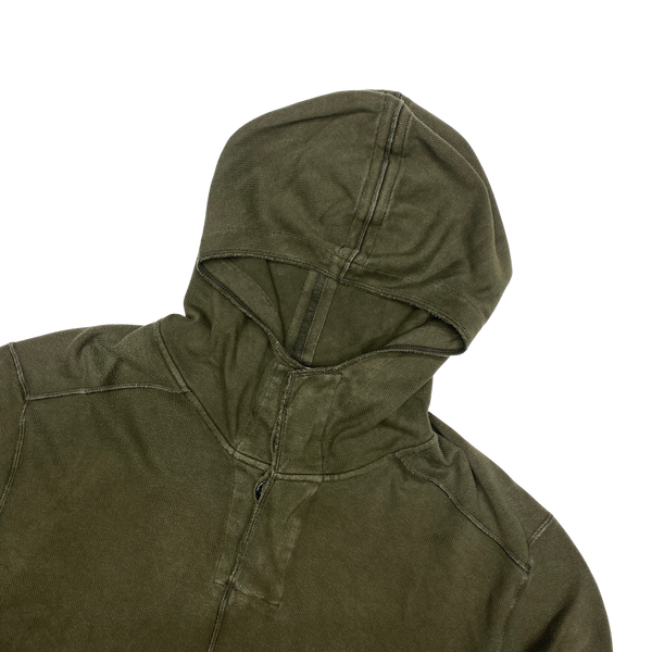 Stone Island 2008 Khaki Green Cotton Pullover Hoodie