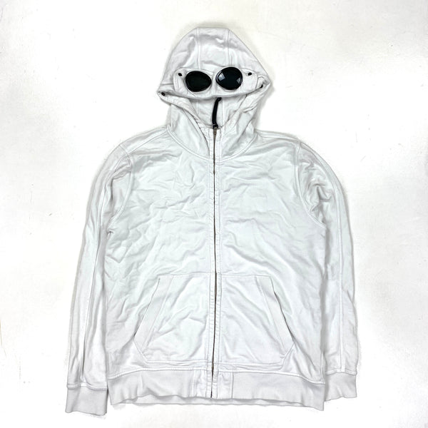 CP Company White Cotton Goggle Hoodie