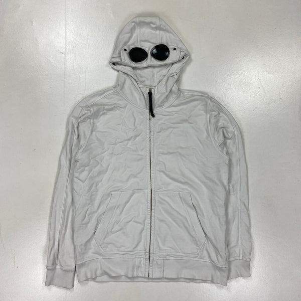 CP Company White Cotton Goggle Hoodie