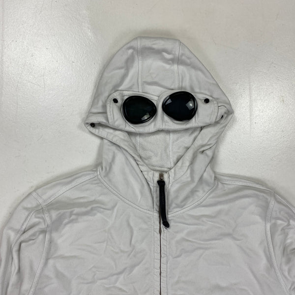 CP Company White Cotton Goggle Hoodie