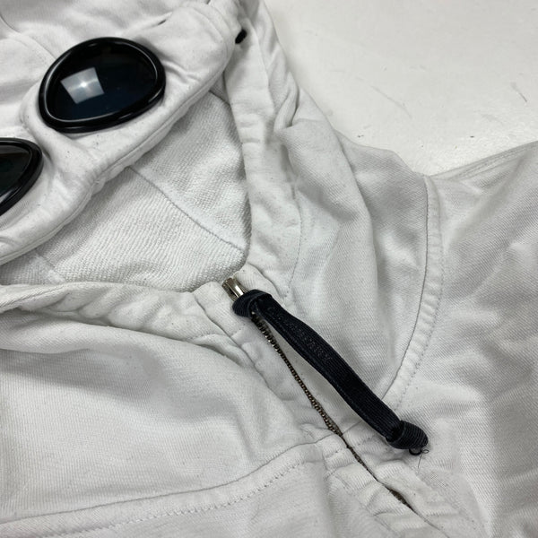 CP Company White Cotton Goggle Hoodie