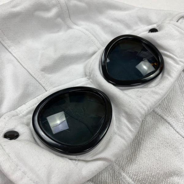 CP Company White Cotton Goggle Hoodie