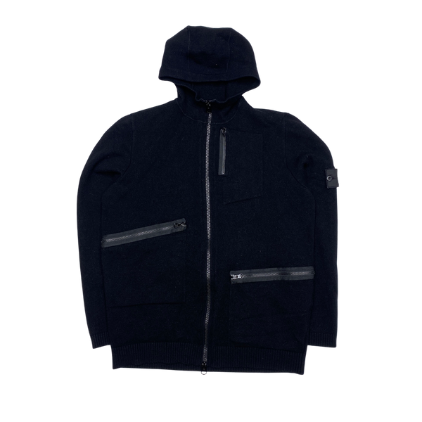 Stone Island 2017 Black Knit Wool Shadow Project Hoodie