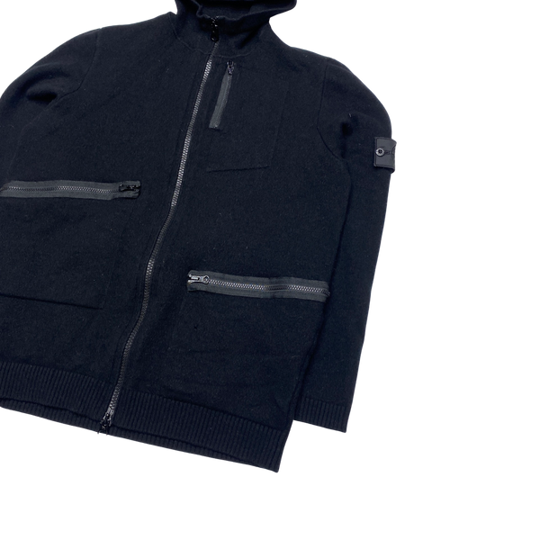 Stone Island 2017 Black Knit Wool Shadow Project Hoodie