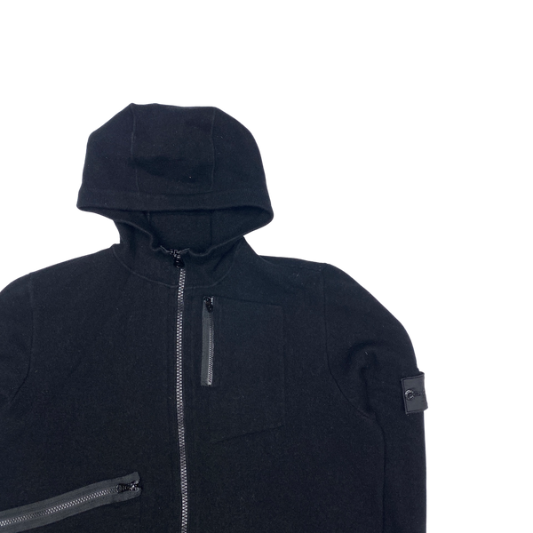 Stone Island 2017 Black Knit Wool Shadow Project Hoodie
