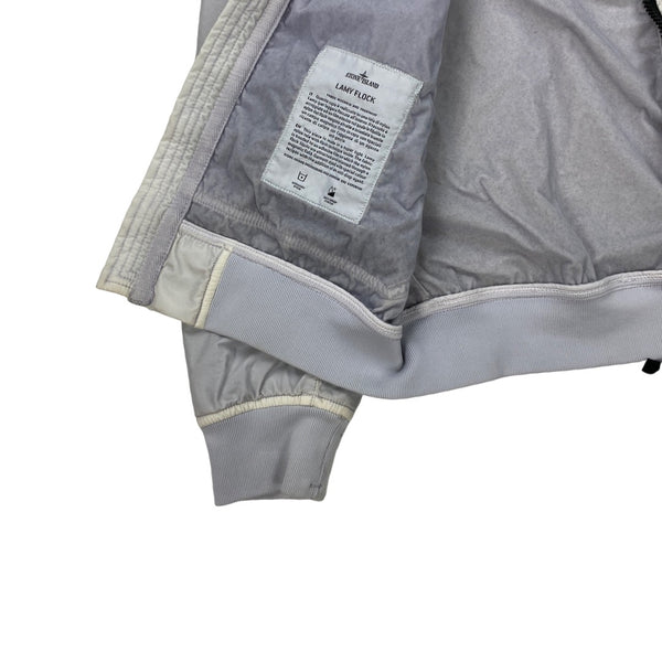 Stone Island Ice White Lamy Flock Hooded Jacket