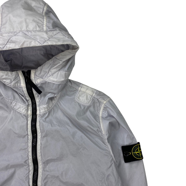 Stone Island Ice White Lamy Flock Hooded Jacket