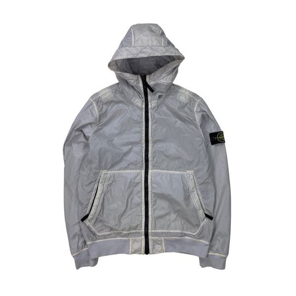 Stone Island Ice White Lamy Flock Hooded Jacket