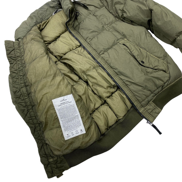 Stone Island Khaki Garment Dyed Crinkle Reps Puffer Jacket