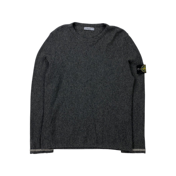 Stone Island Dark Grey Wool Crewneck Jumper