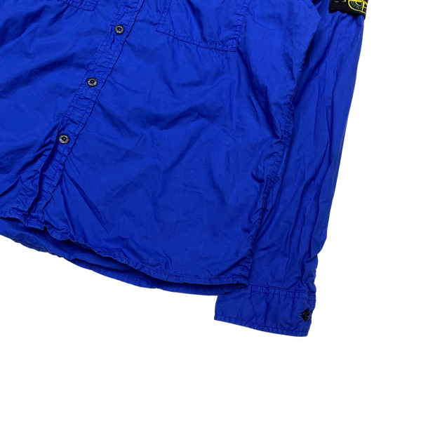 Stone Island Blue 2014 Hooded Cotton Overshirt