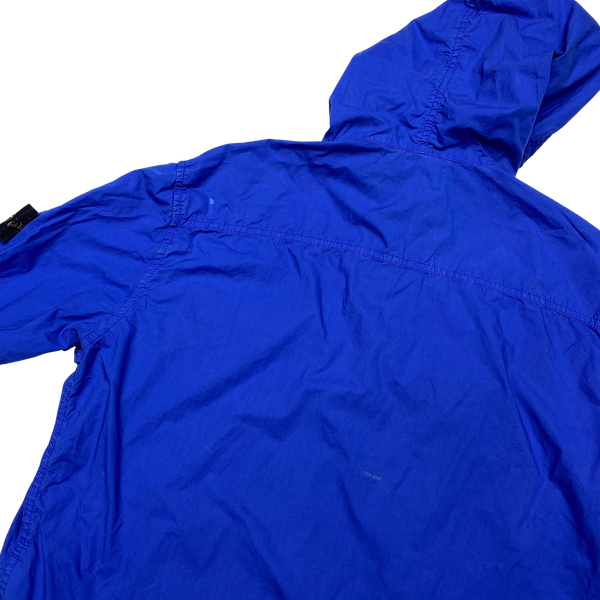 Stone Island Blue 2014 Hooded Cotton Overshirt