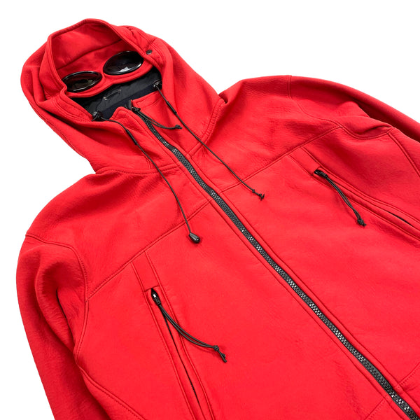 CP Company Red Fleece Lined Stretch Shell Goggle Jacket