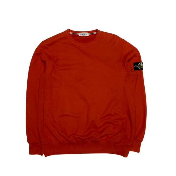 Stone Island 2014 Orange Cotton Crewneck Sweatshirt