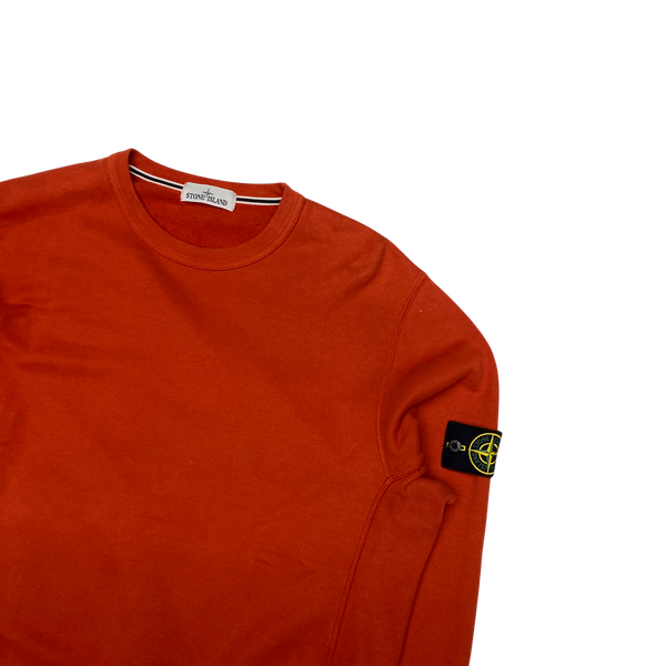 Stone Island 2014 Orange Cotton Crewneck Sweatshirt
