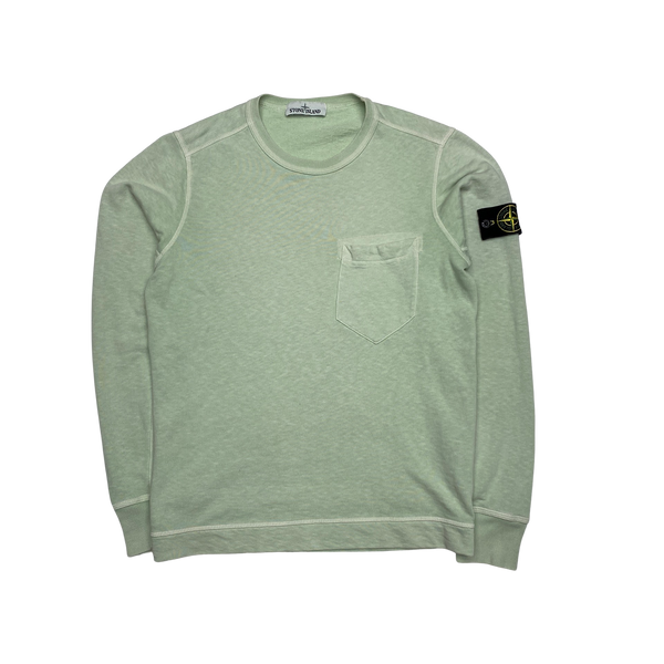 Stone Island Mint Green Cotton Crewneck Sweatshirt