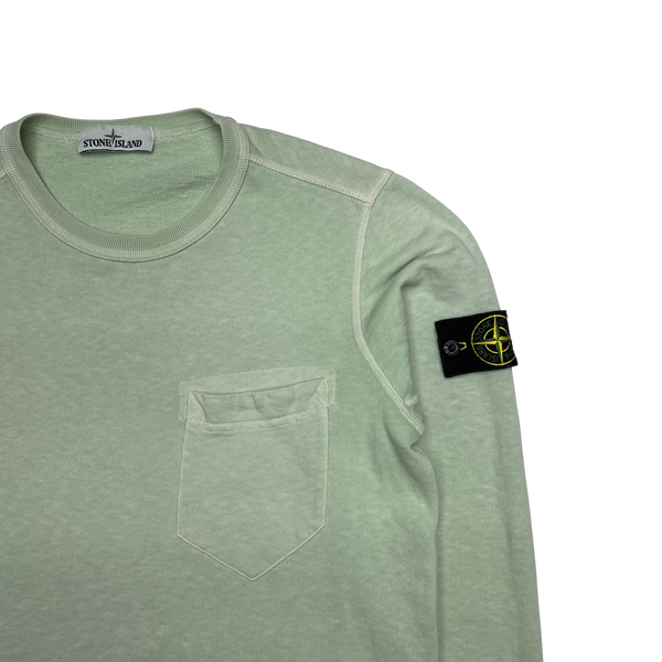 Stone Island Mint Green Cotton Crewneck Sweatshirt