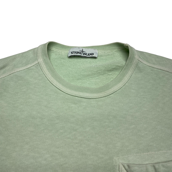 Stone Island Mint Green Cotton Crewneck Sweatshirt