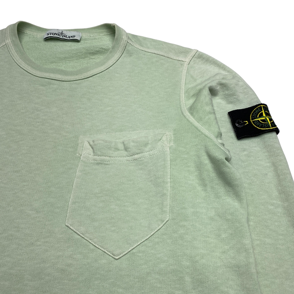 Stone Island Mint Green Cotton Crewneck Sweatshirt