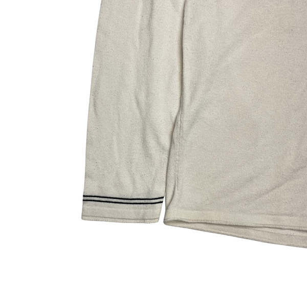 Stone Island 2015 White Cotton Knit Crewneck Jumper