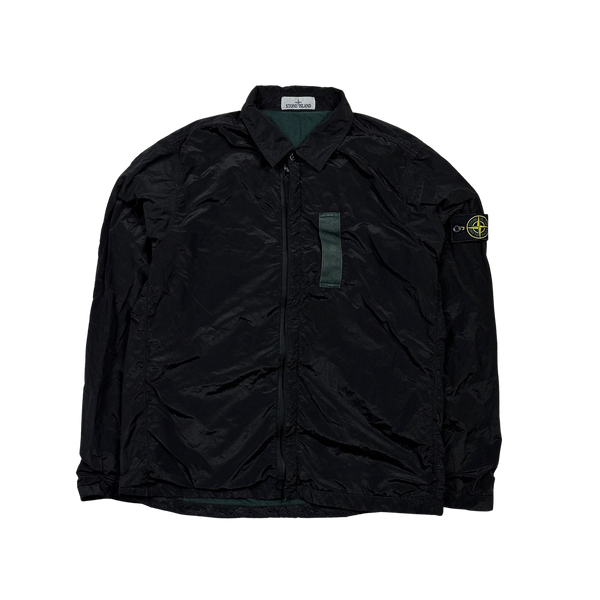 Stone Island Black Nylon Metal Shimmer Overshirt - XL