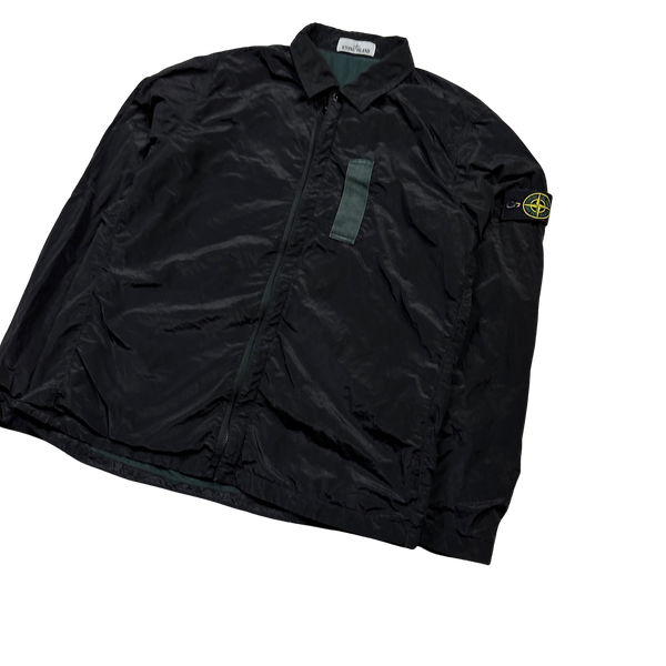 Stone Island Black Nylon Metal Shimmer Overshirt - XL