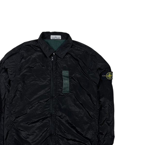 Stone Island Black Nylon Metal Shimmer Overshirt - XL