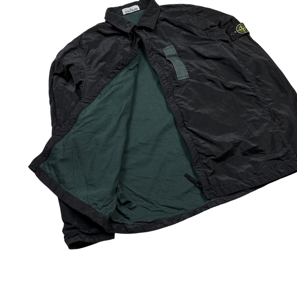 Stone Island Black Nylon Metal Shimmer Overshirt - XL
