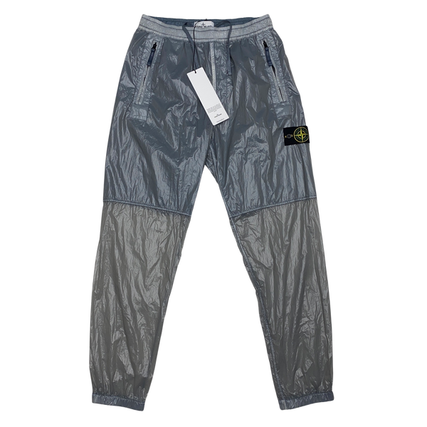 Stone Island 2020 Smoke Grey Crinkled-Effect Panelled Track Pants