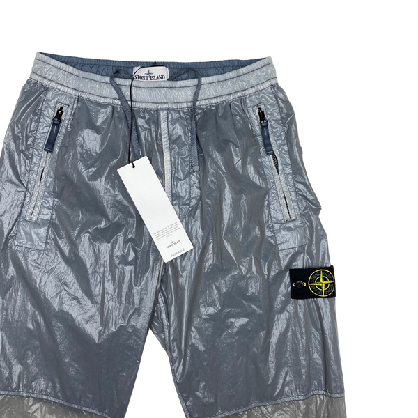 Stone Island 2020 Smoke Grey Crinkled-Effect Panelled Track Pants