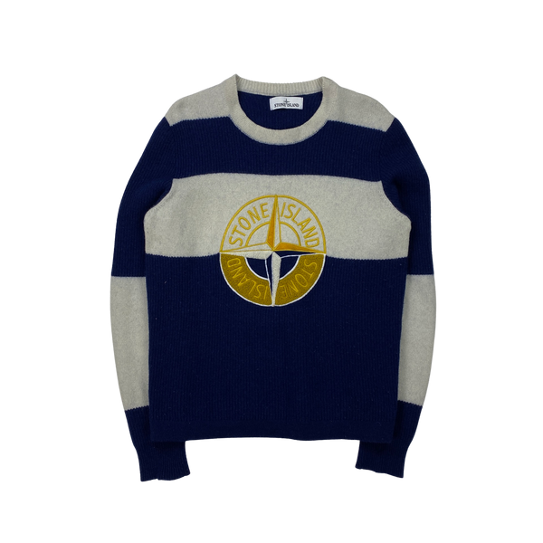 Stone Island Embroidered Knit Wool Jumper
