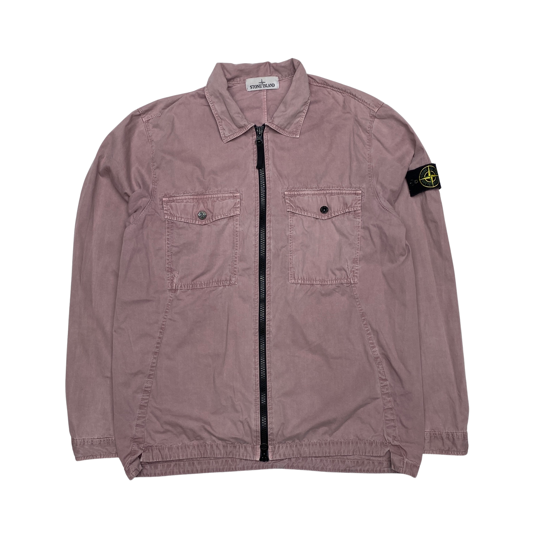 Pink stone island overshirt hotsell
