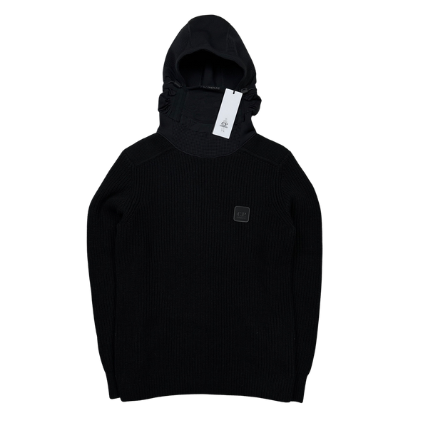 CP Company Black Metropolis Face Mask Hoodie - Small