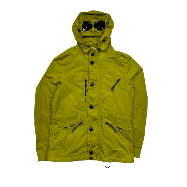 CP Company Lime Green Chrome Nylon Goggle Jacket - Medium