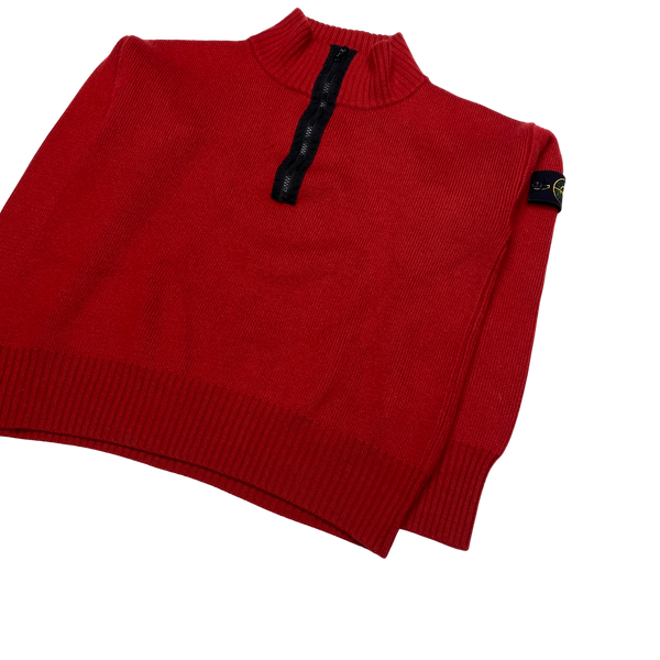 Stone Island Vintage 2003 Red Quarter Zip Pullover Knit