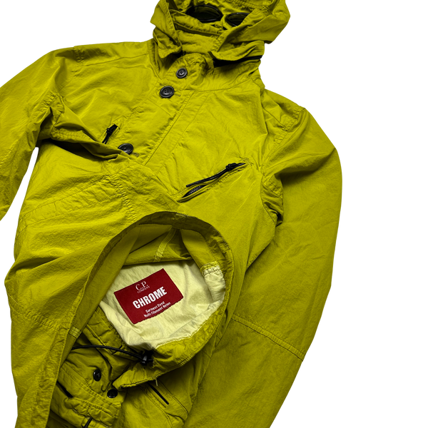 CP Company Lime Green Chrome Nylon Goggle Jacket - Medium