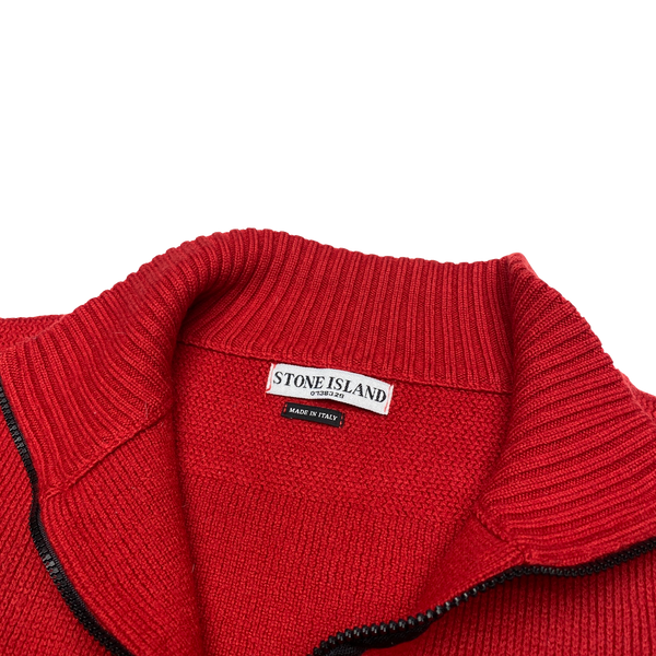 Stone Island Vintage 2003 Red Quarter Zip Pullover Knit