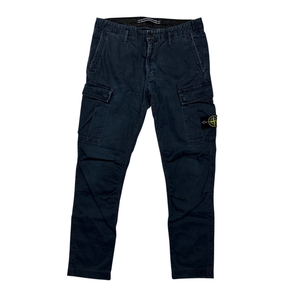 Stone Island 2017 Navy Slim Fit Cargo Trousers - 33"