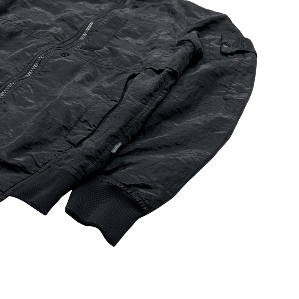 Stone Island 2020 Black Striped Nylon Metal Jacket - Small